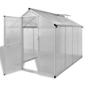 Seră din aluminiu ranforsat cu cadru la bază, 4,6 m²