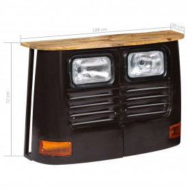 Servantă camion, gri închis, lemn masiv de mango - Img 12