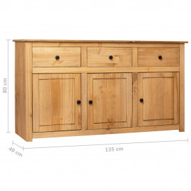 Servantă, gri, 135x40x80 cm, lemn masiv pin, gama Panama - Img 11