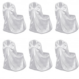 Set 6 huse scaune pentru evenimente,  Alb
