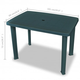 Set bistro de exterior, 3 piese, verde, 101 x 68 x 72 cm - Img 10