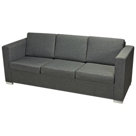 Set canapele material textil, 3 piese, gri închis - Img 3