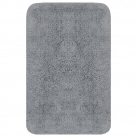 Set covorașe baie, 3 piese, gri, material textil - Img 2