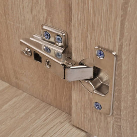 Set mobilier baie format din 9 piese cu chiuvete incluse, Bej - Img 10