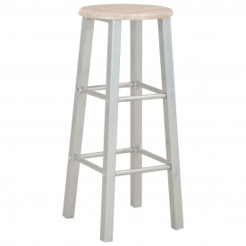 Set mobilier de bar, 3 piese, lemn și oțel - Img 6