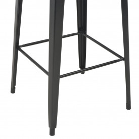 Set mobilier de bar, 3 piese, maro și negru, oțel - Img 6