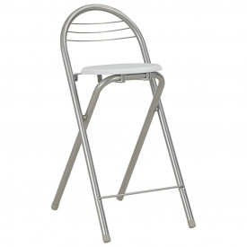 Set mobilier de bar, cu rafturi, 3 piese, alb, lemn și oțel - Img 7