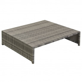 Set mobilier de exterior, 15 piese, poliratan, gri - Img 8