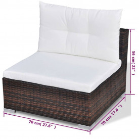 Set mobilier de exterior 28 piese, maro, poliratan - Img 10