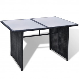 Set mobilier de exterior 28 piese, negru, poliratan - Img 10