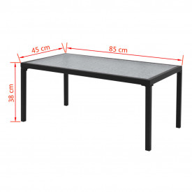 Set mobilier de exterior, 4 piese, negru, textilenă - Img 8