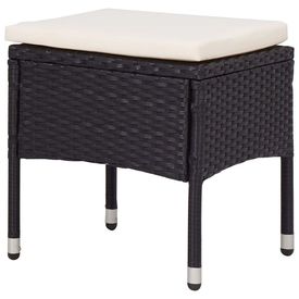 Set mobilier de exterior, 5 piese, negru, poliratan și sticlă - Img 3