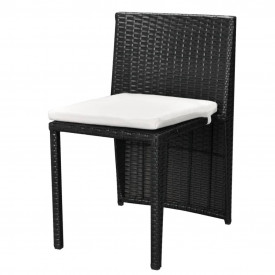Set mobilier de exterior, 5 piese, poliratan, negru - Img 7