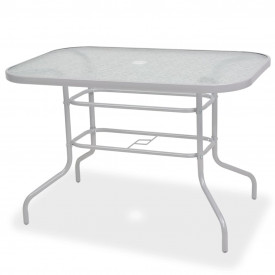 Set mobilier de exterior, 8 piese, textilenă, gri - Img 3