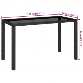 Set mobilier de exterior cu perne, 6 piese, negru, poliratan - Img 11