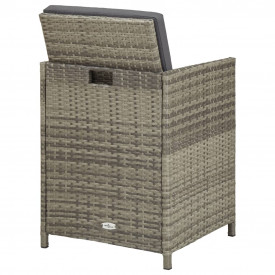 Set mobilier de exterior cu perne, 9 piese, gri, poliratan - Img 12