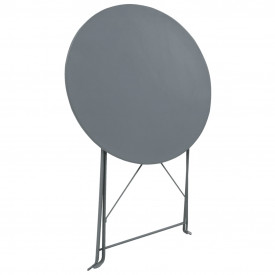 Set mobilier de exterior tip bistro, gri, 3 piese, oțel - Img 2