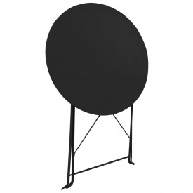 Set mobilier de exterior tip bistro, negru, 3 piese, oțel - Img 3