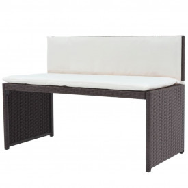 Set mobilier de grădină, 12 piese, poliratan, maro - Img 6