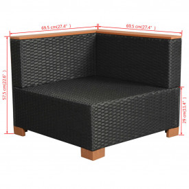 Set mobilier de grădină, 32 piese, poliratan, blat WPC, negru - Img 10