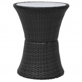 Set mobilier de grădină, 5 piese, poliratan, negru - Img 6