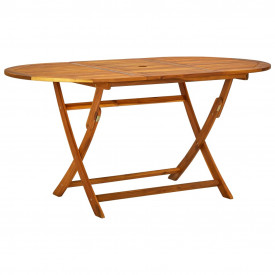 Set mobilier exterior din lemn de acacia, pliabil, șapte piese - Img 5