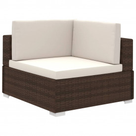 Set mobilier grădină din poliratan 35 buc. Maro - Img 3