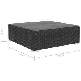 Set mobilier grădină din poliratan 35 buc. Negru - Img 10