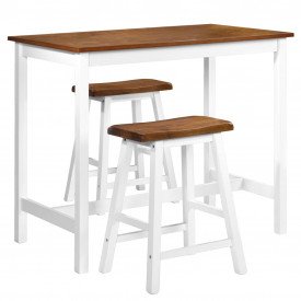 Set mobilier tip bar, masă și scaune, 3 piese, lemn masiv - Img 2