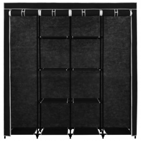 Șifonier cu 4 compartimente, negru, 175 x 45 x 170 cm - Img 5