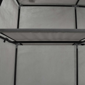 Șifonier cu bare și compartimente, gri, 150x45x175 cm, textil - Img 7