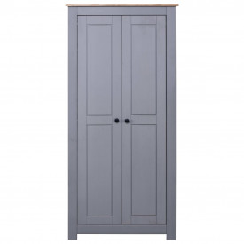 Șifonier, gri, 80 x 50 x 171,5 cm, lemn masiv pin gama Panama - Img 2