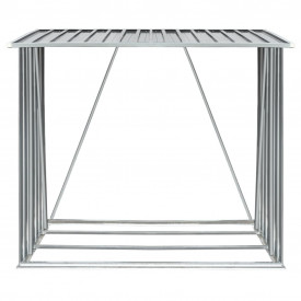 Șopron depozitare lemne, oțel galvanizat, 163x83x154 cm, gri - Img 3