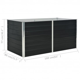 Strat înălțat de grădină antracit 160x80x77 cm oțel galvanizat - Img 7