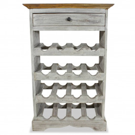 Suport sticle de vin, lemn masiv reciclat, 55 x 23 x 85 cm - Img 2