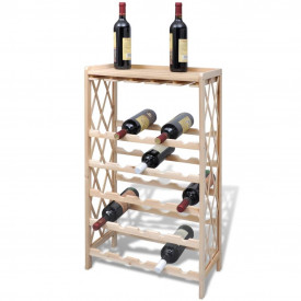 Suport sticle de vin pentru 25 de sticle, lemn