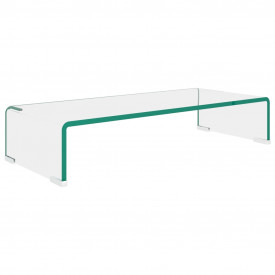 Suport TV/monitor din sticlă transparentă, 60 x 25 x 11 cm - Img 2
