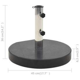 Suport umbrelă de soare, granit 30 kg, rotund, negru - Img 6