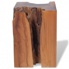 Taburet din lemn de tec solid 30 x 30 x 40 cm - Img 5