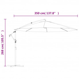 Umbrelă cantilever 3,5 m, Verde - Img 10