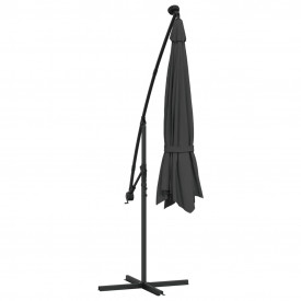 Umbrelă de consolă cu LED și stâlp de metal, antracit, 350 cm - Img 8