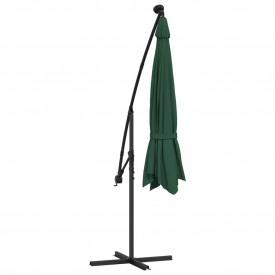 Umbrelă de consolă cu LED și stâlp de metal, verde, 350 cm - Img 8