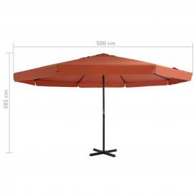 Umbrelă de exterior cu bază portabilă, cărămiziu - Img 12