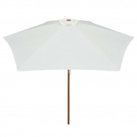 Umbrelă de soare cu stâlp de lemn 270 x 270 cm, alb crem - Img 3
