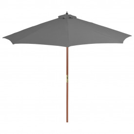 Umbrelă de soare de exterior, stâlp din lemn, 300 cm, antracit - Img 2