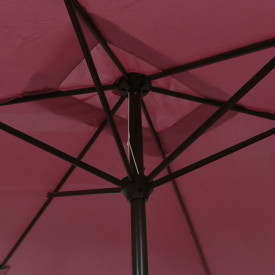 Umbrelă de soare exterior stâlp metalic, roșu bordo, 300x200 cm - Img 5