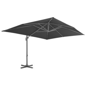 Umbrelă suspendată cu stâlp din aluminiu, antracit, 400x300 cm - Img 2