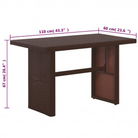 vidaXL 11 piese Set mobilier de grădină, maro, poliratan - Img 6