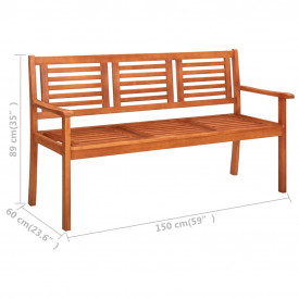 vidaXL Bancă de grădină, 150 cm, lemn masiv de eucalipt - Img 7
