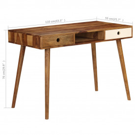 vidaXL Birou de scris, 110 x 55 x 76 cm, lemn masiv de palisandru - Img 9